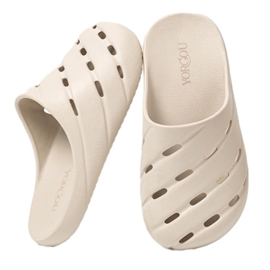 GHAKKE 2025 Trendy Closed Toe Slippers for Women Men Quick Drying Shower Shoes Lightweight Non-Slip Beach Sandals Soft Comfort Indoor Outdoor Summer Slippers(Gray,5/5.5)