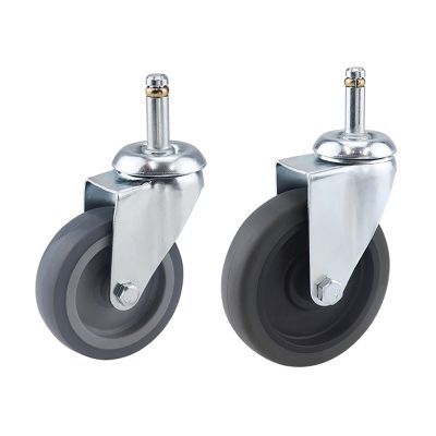 4pc 3/4/5 Inch TPR Insert Rod Caster Wheels Universal 360 Degree Rotary Bar Castors Concurrent Capacity for Shopping Carts,Furniture,Dolly,Workbench(Universal,4pcs - 3 Inch)