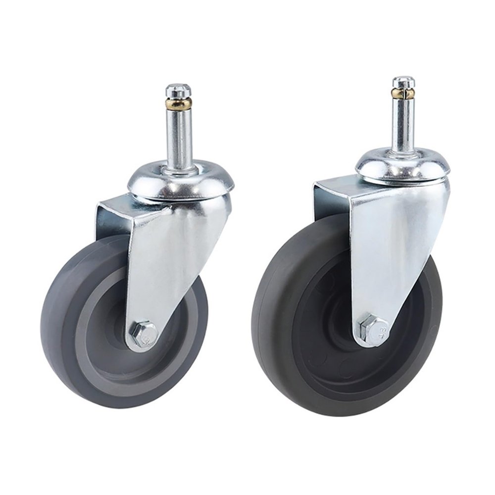 4pc 3/4/5 Inch TPR Insert Rod Caster Wheels Universal 360 Degree Rotary Bar Castors Concurrent Capacity for Shopping Carts,Furniture,Dolly,Workbench(Universal,4pcs - 3 Inch)