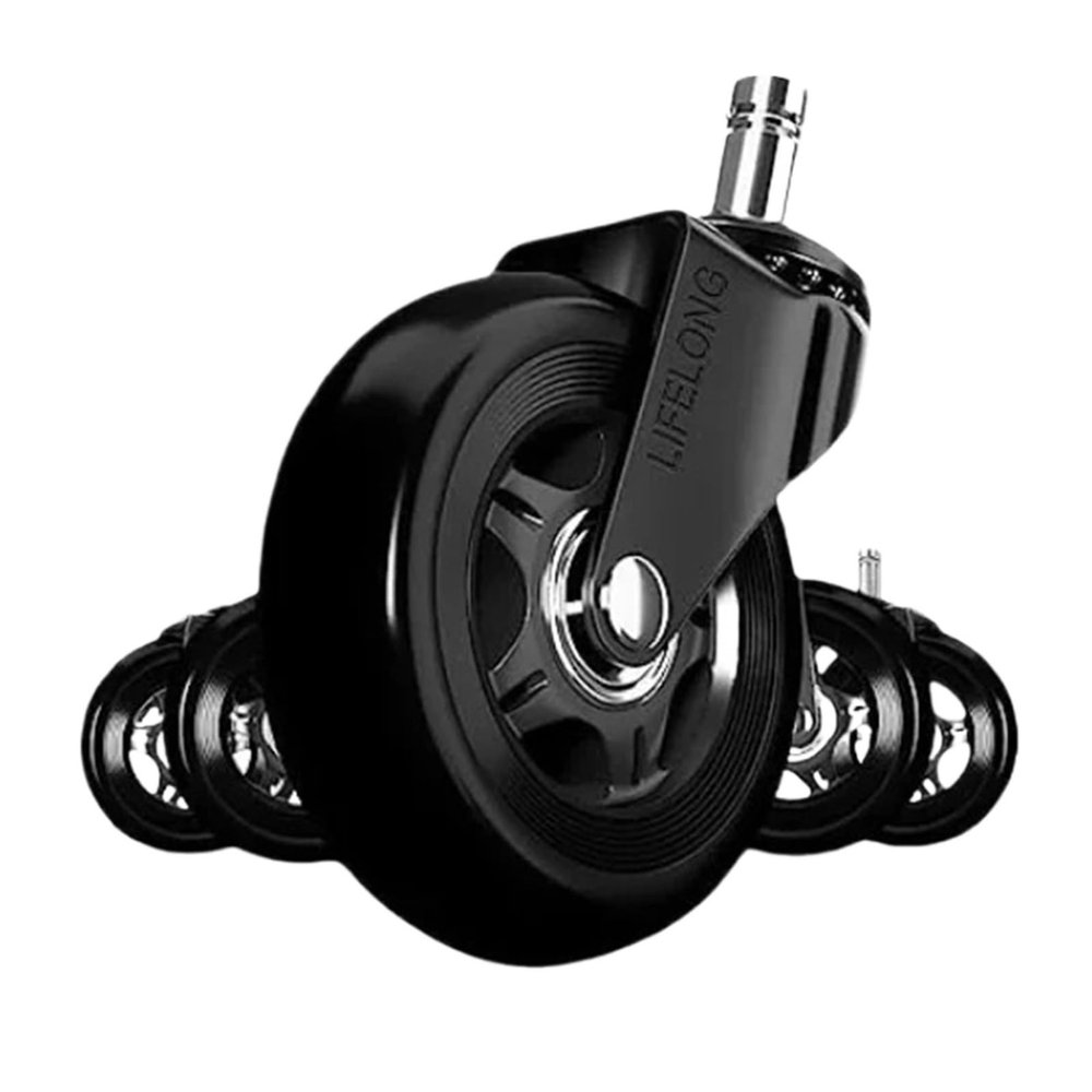 5pcs Office Chair Wheels Replacement Desk 3inch Mute Swivel Caster for Heavy Furniture Universal Polyurethane Rubber Caster(3 inch)