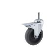 4pc 3/4/5 Inch TPR Insert Rod Caster Wheels Universal 360 Degree Rotary Bar Castors Concurrent Capacity for Shopping Carts,Furniture,Dolly,Workbench(Brake,4pcs - 3 Inch) view 4