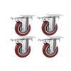 4Pcs 4 Inch/3inch Caster Wheel Heavy Universal 360 Swivel Silent Brake Wheels Caster Furniture Wear Platform Trolley Household(4pcs 4inch Brake) view 1