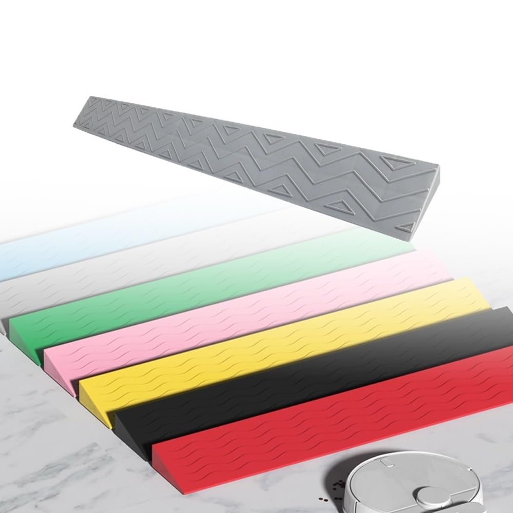 1-10cm Driveway Curb Ramps, Non Slip Handicap Ramp Threshold Ramp, Plastic Vacuum Cleaner Robot Ramp Rise Pad Suitable for Doorways, Wheelchairs(Gray,100cm*10cm*3cm)