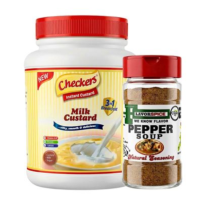 3 in 1 Milk Custard 1.5kg | Free Flavor Spice Pepper Soup Seasoning 4oz | Crafted with 100% African Premium Traditional Local Natural Herbs and Spices With No Additives, Salt Free, Sugar Free, MSG Free, Gluten Free