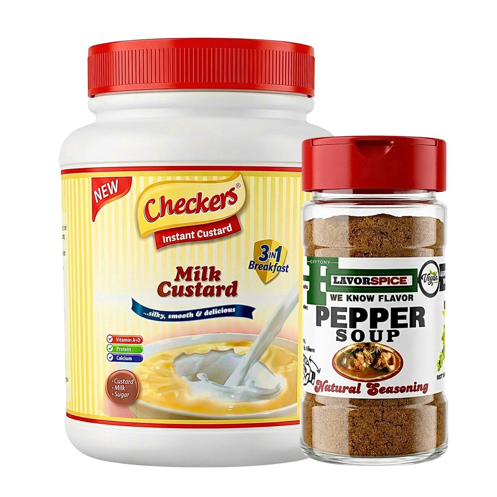 3 in 1 Milk Custard 1.5kg | Free Flavor Spice Pepper Soup Seasoning 4oz | Crafted with 100% African Premium Traditional Local Natural Herbs and Spices With No Additives, Salt Free, Sugar Free, MSG Free, Gluten Free