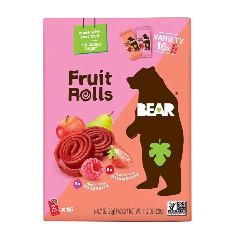 Bear Fruit Rolls Variety Pack, 16 count.