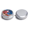 Pill Box 3 Compartment Christmas Santa Claus Travel Pill Case with Mirror Waterproof Medicine Pills Organizer 3 Times A Day Portable Med Container for Purse & Pocket Round Silver view 3