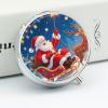 Pill Box 3 Compartment Christmas Santa Claus Travel Pill Case with Mirror Waterproof Medicine Pills Organizer 3 Times A Day Portable Med Container for Purse & Pocket Round Silver view 4