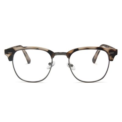 2SeeLife Premium Half Rim Reading Glasses Women & Men - Fits all Face Shapes, Metal & Sturdy Readers, Spring Hinges, Beige Tortoise, +3.00
