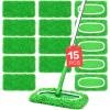 15Pcs Reusable Microfiber Mop Pads Compatible with Sweeper Mop, Replacement Wet Mopping pad Refills & Washable Dry Sweeping Cloths for Surface/Hardwood Floor Cleaning view 1