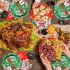 100 Pieces Christmas Party Tableware Set Merry Christmas Disposable Plates, Napkins and Forks, Santa Snowman Red Green Dinnerware for Xmas Holiday Birthday and Winter Party Supplies view 4