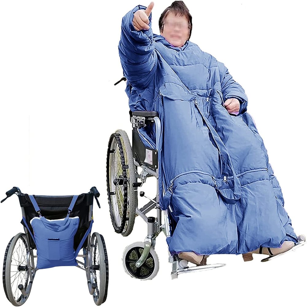 Luxury Wheelchair Blanket, Fleece-Lined Wheelchair Cosy Cover Waterproof Rain Cover Fit for Manual and Powered Wheelchairs