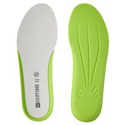 CCSOFTIME Thin Insoles for Women Men Boys Girls, Replacement Cushion Shoe Inserts, Lightweight Inner Soles for Work Boots, Hiking Shoes, Sneakers, Running, Grey Green 9
