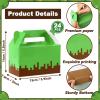 24Pcs Pixel Party Favors Gift Boxes Pixel Paper Treat Boxes Bulk Mining Theme Green Brown Video Game Birthday Goodie Candy Box for Kids Gamer Birthday Supplies Pixelated Party Baby Shower Decoration view 2