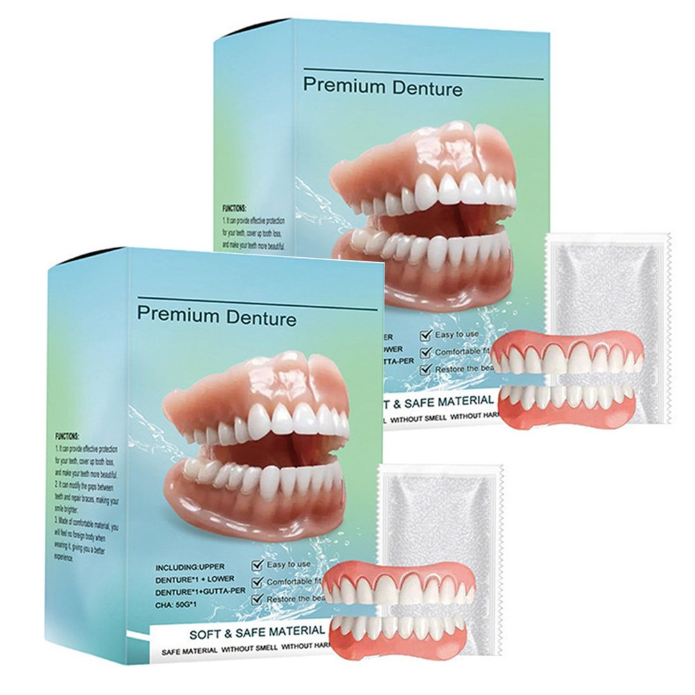 Silicone Full Denture Set, Moldable Dentures, Premium Dentures, Silicone Reline Denture Set, Denture Silicone Reline Kit (2)