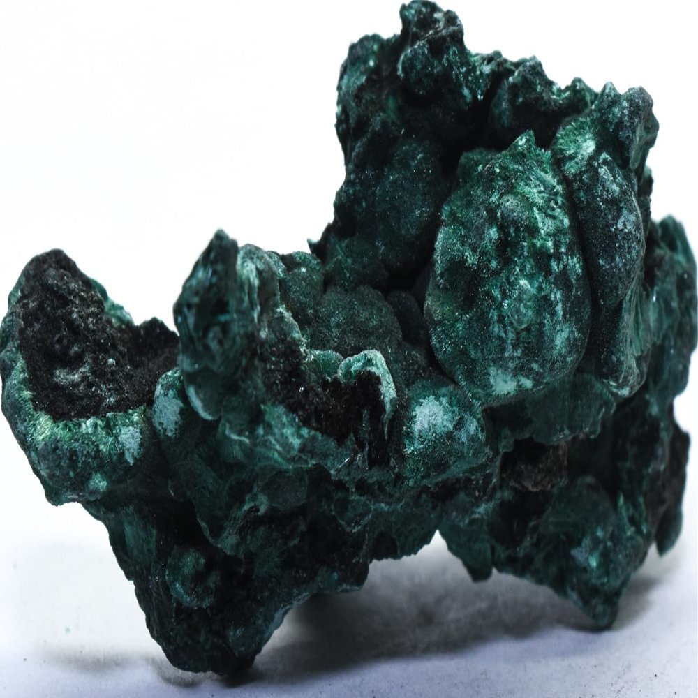 100ct 44mm Deep Green Fibrous Malachite Rough Cluster Collectible Natural Gemstone Crystal Mineral Raw Specimen - Congo