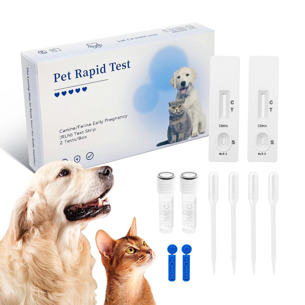 Dog & Cat Blood Pregnancy Test Kit for Home Use - 5-Minute Results with 99% Accuracy | Professional-Grade Early Detection via Relaxin Levels | Painless Design for Breeders & Pet Owners