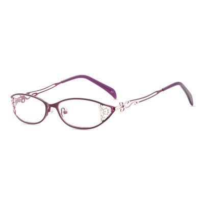 HELES Blue Light Blocking Glasses for Computer Lightweight Eyeglasses Anti Eye Strain UV400 Protection Women Retro Style-#4 Purple||Plano Lens(0.00)