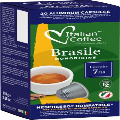 100 Italian Coffee for Espresso Lovers Aluminium Capsules compatible with Original Line Nespresso machines (1 Count (Pack of 100), Aluminum Brasil)