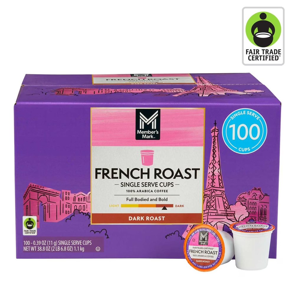 NineLife Basics Member Mark Single Serve Coffee Cups, French Roast (100 ct.)