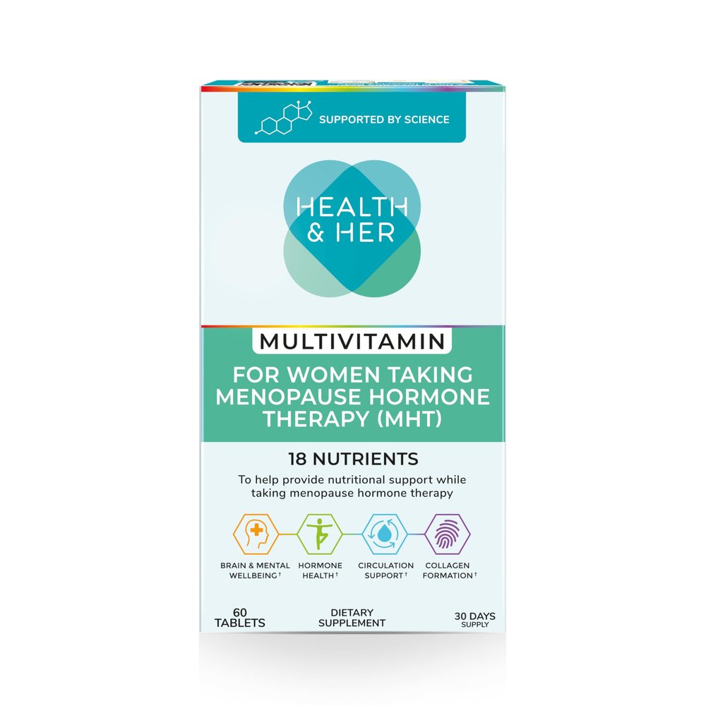 Health & Her Multivitamin for Women Taking MHT/HRT, Vegan, 30 Day Supply