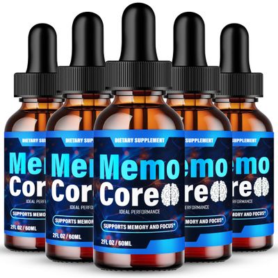 Memo Core Drops, Memo Core Memory Drops for Brain & Memory - Maximum Strength Advanced Nootropic Droppers Brain Health Support, All Natural MemoCore Cognitive Health & Function Reviews (5 Pack)