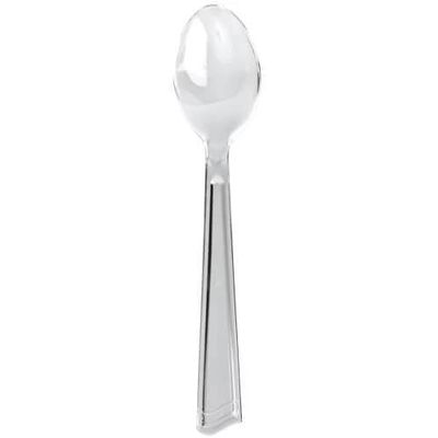 10 inch Clear Plastic Serving Spoon Disposable Serving Spoon, Utensils for Salads Pasta Fruits Snacks Party Catering Buffet Picnic BBQ Kitchen Events Receptions Food Service Use (72)