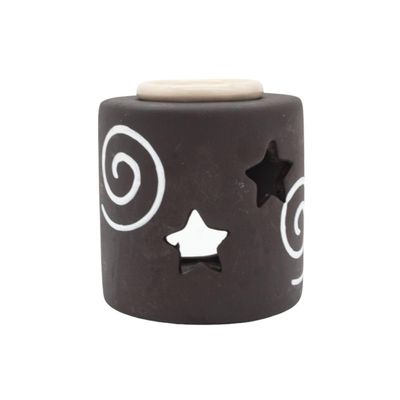 Luz Maria - Essential Oil Diffuser | 8 cm High x 8 cm with Design | Ceramic | (Coffee)