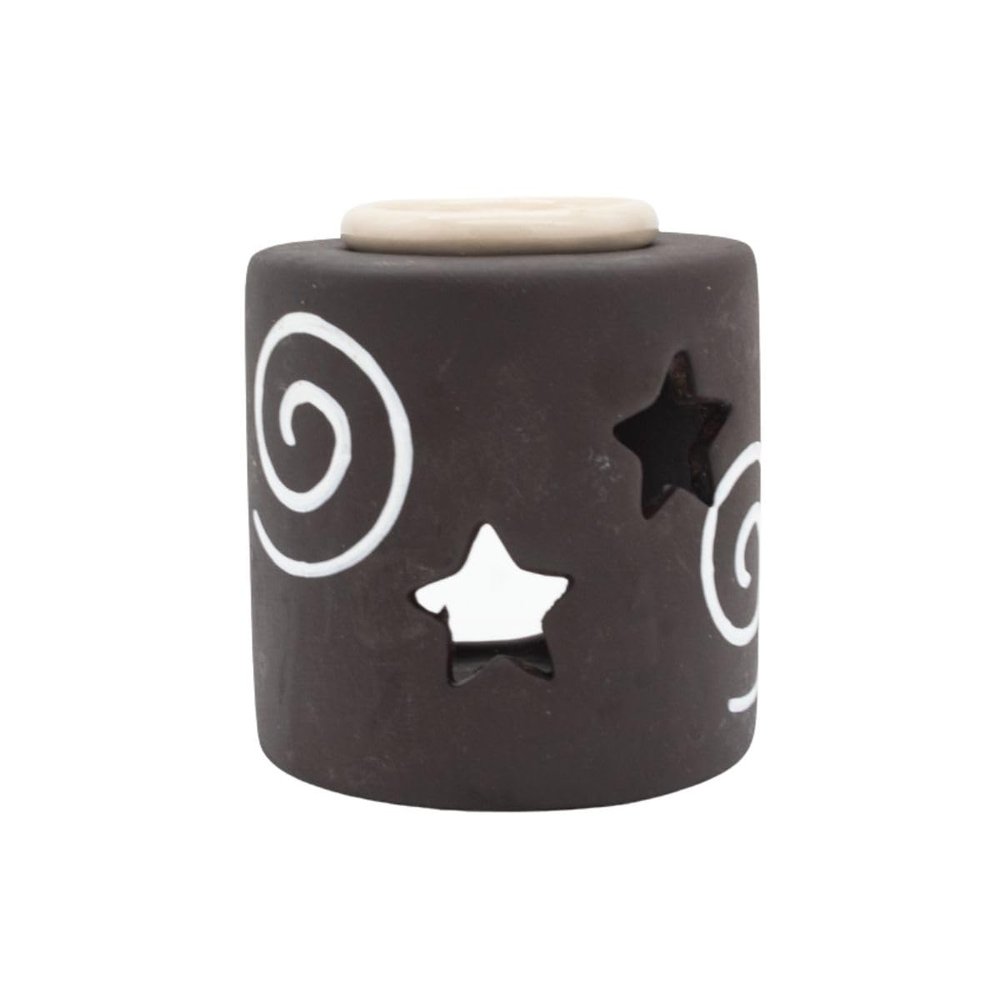 Luz Maria - Essential Oil Diffuser | 8 cm High x 8 cm with Design | Ceramic | (Coffee)