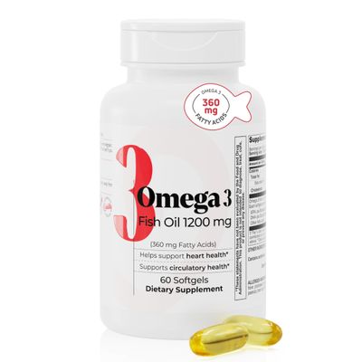 Nutra Nutrition Fish Oil 1200 mg Heart Circulatory Support 60 Count