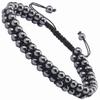 MASSIVE BEADS Double Layer Natural Chakra Healing Power Crystals Macrame Bracelet Yoga Stone Beads Gemstone Meditation Relax Anxiety Bangle for Unisex Women Men (Hematite Black, 4mm) view 1