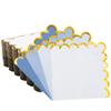 100 Pcs Blue Scalloped Napkins with Gold Foil Gradient Color Cocktail Napkin Folded 5 x 5 Beverage Napkins Disposable Paper Napkins for Birthday Party Supplies view 1
