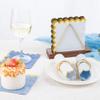 100 Pcs Blue Scalloped Napkins with Gold Foil Gradient Color Cocktail Napkin Folded 5 x 5 Beverage Napkins Disposable Paper Napkins for Birthday Party Supplies view 2