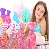 Capesaro 50 Pieces 10.6 x 5.1 In Pink Cellophane Treat Bags Candy Gift Bag with Twist Ties Stripes Polka Dot Printed Pattern Goodie Bag for Birthday Weddings Party Favors view 3
