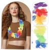 ABOOFAN 2pcs LGBT Rainbow Floral Wreath Hawaiian Luau Party Decorations Tropical Cloth and Flower Leis for Pride Parades Beach and Festival Accessories view 4