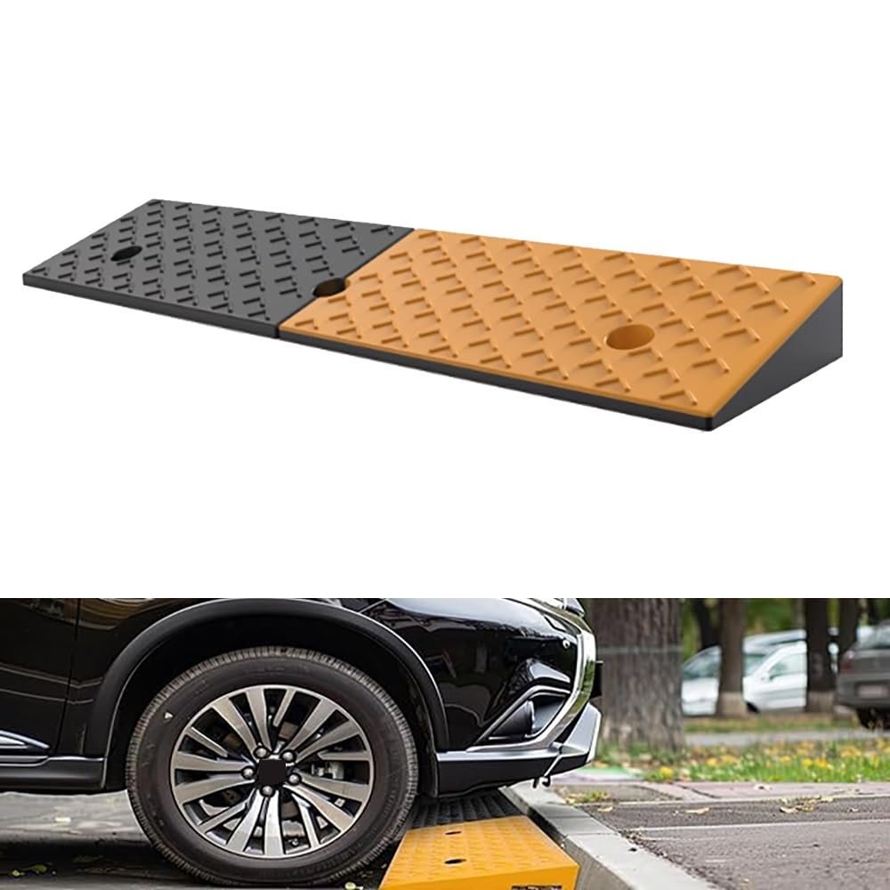 Portable Driveway Curb Ramp, Heavy Duty Rubber Shed Ramps, 3in 4in 5in Entry Ramps Threshold Ramp for Sidewalk Cars Wheelchairs Trolley Stroller(100x30x15cm/39.37x11.81x5.91in)