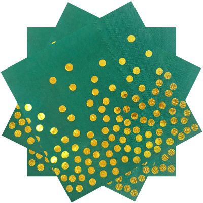 13 x 13 Inches Dark Green Party Napkins,100PCS Dark Green and Gold Cocktail Beverage Napkin for Birthday Wedding Graduation 2025