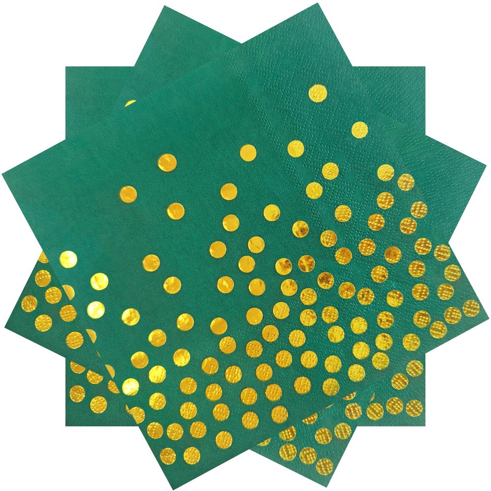 13 x 13 Inches Dark Green Party Napkins,100PCS Dark Green and Gold Cocktail Beverage Napkin for Birthday Wedding Graduation 2025