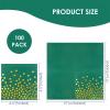 13 x 13 Inches Dark Green Party Napkins,100PCS Dark Green and Gold Cocktail Beverage Napkin for Birthday Wedding Graduation 2025 view 2