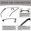 CRGATV 3 Pack Reading Glasses for Men Half Rim Metal Frame Readers Durable Anti Blue Light UV400 / Glare Computer Eyeglasses(Magnification 2.5x) view 2
