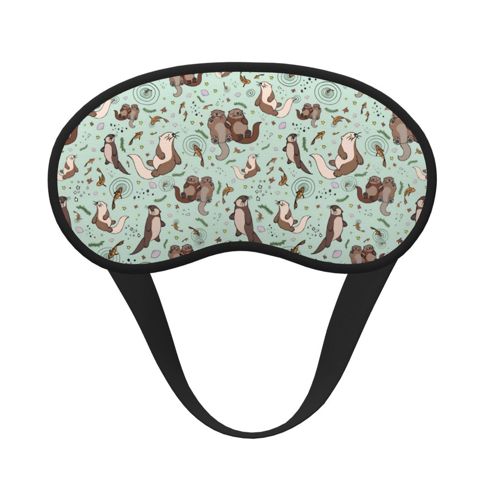 Xtpshn Cute Sea Otters Adjustable Strap Eye Cover Sleep Eye Mask for Travel Nap Shift Work Office