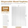 GINKGO 200 Pack Disposable Linen-Feel Guest Hand Towels, Thick & Absorbent Paper Hand Napkins, Cloth-Like Bathroom Towels for Everyday, Wedding, Party & Kitchen White view 2