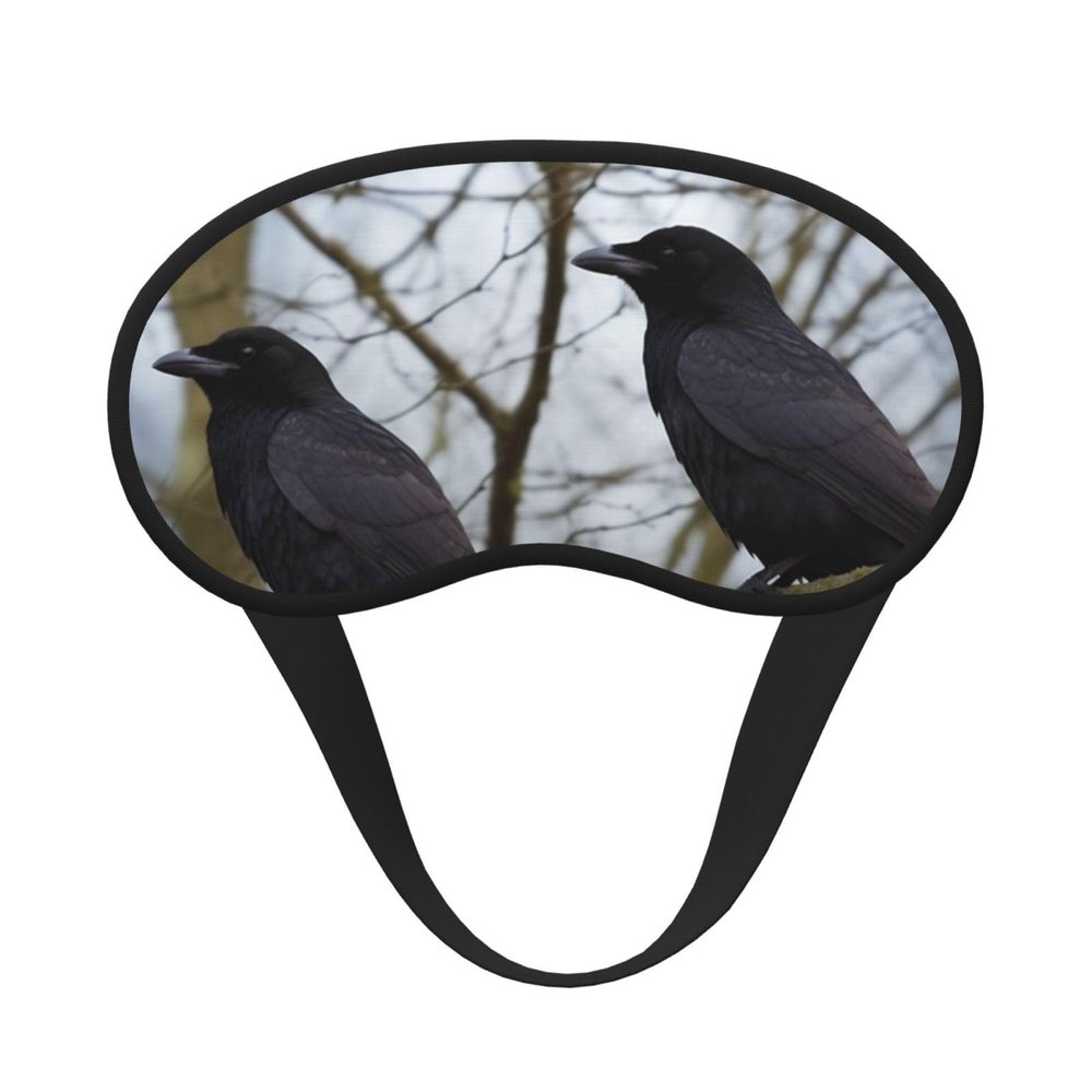 Black Crow Birds Sleep Mask Soft Comfortable Eye Mask with Adjustable Strapblackout Eye Sleep Shade Cover for Women Girls Men Travel Yoga Nap Shift Work