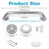 10 Pack Shower Grab Bars for Bathtubs and Showers Stainless Steel Safety Handrails for Elderly, Seniors, and Handicap Anti-Slip Bathroom Assist Handle (12.79, Silver) view 2
