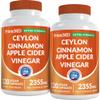 5-in-1 Ceylon Cinnamon Powder Extra Strength Organic Ceylon Cinnamon Capsules with Turmeric, Apple Cider Vinegar, Korean Ginseng & BioPerine for Metabolism & Energy Support Pills (120 Ct, 2 Pack) view 1