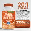 5-in-1 Ceylon Cinnamon Powder Extra Strength Organic Ceylon Cinnamon Capsules with Turmeric, Apple Cider Vinegar, Korean Ginseng & BioPerine for Metabolism & Energy Support Pills (120 Ct, 2 Pack) view 2