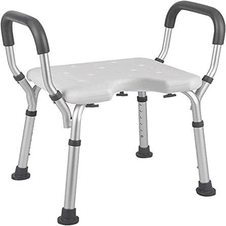 Adjustable Bathtub Shower Chair, Non-Slip Medical Shower Stool for Elderly, Lightweight Bath Bench with Backrest, Safety Seat for Seniors Disabled