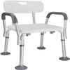 Shower Chair with Arms and Back Bath Chairs for Elderly and Disabled Adjustable Height Bathroom Chair Shower Stool,Bathroom Safety Seat(White,Big feet) view 1