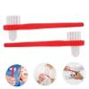 Baluue 4pcs Double Sided Denture Brushes for Travel and Braces Ergonomic Grip Toothbrushes with Multi Bristle Cleaning Heads Durable and Material for Partial and Full Denture Care view 4