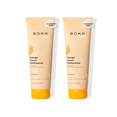 Boka Fluoride Free Toothpaste Nano Hydroxyapatite Toothpaste - Orange Cream Flavor, 1.3 oz 2pk US Manufactured